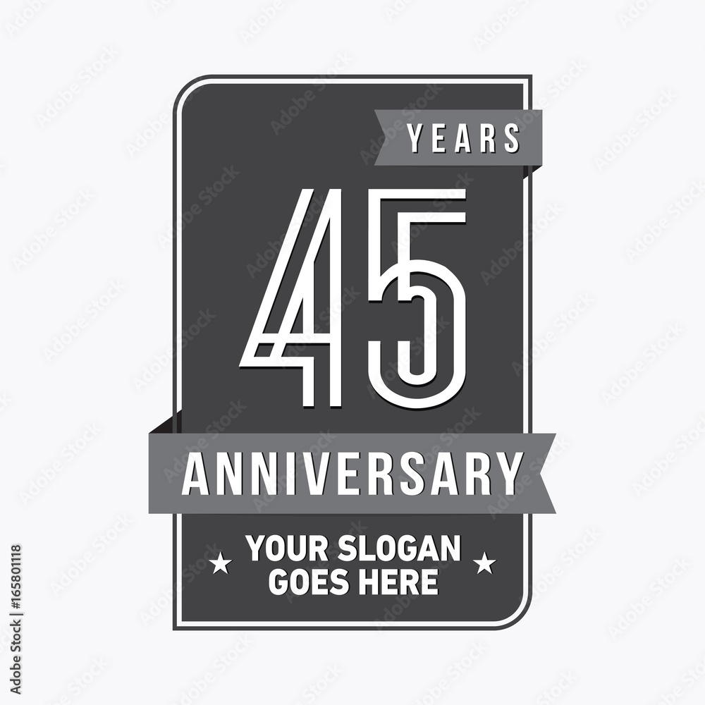 45th anniversary logo. Vector and illustration. 45th anniversary logo. Vector and illustration.