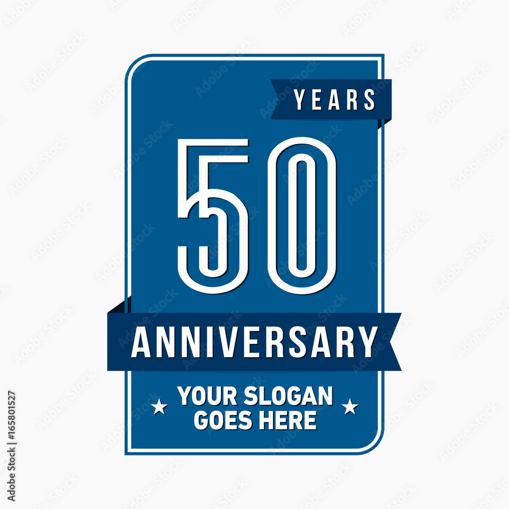 50th anniversary logo. Vector and illustration.