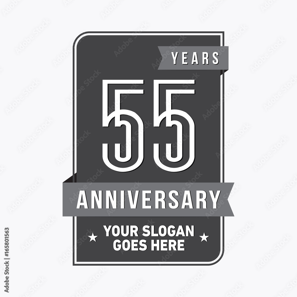 55th anniversary logo. Vector and illustration. 55th anniversary logo. Vector and illustration.