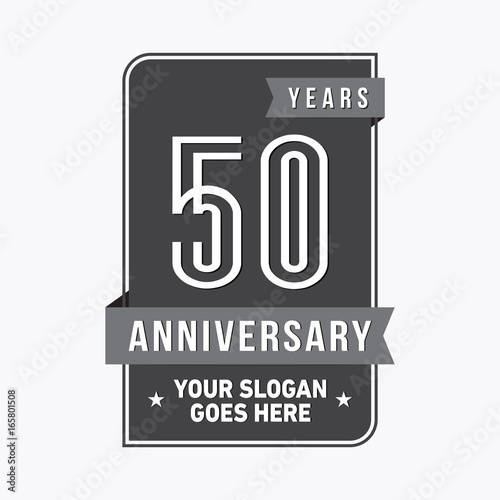 50th anniversary logo. Vector and illustration.