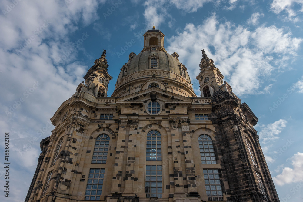 Dresden Frauenkirche in city Dresden against sky