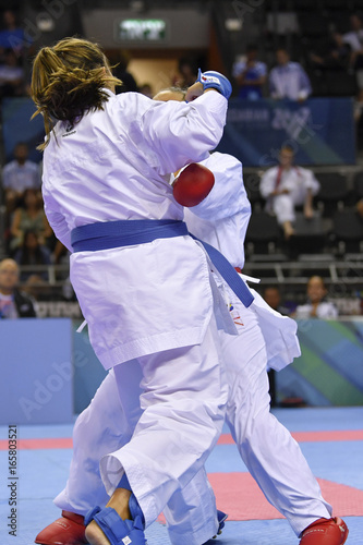 Karate fighters during competition 