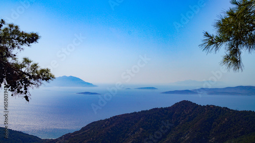 Blick   ber das Meer Rhodos Grichenland