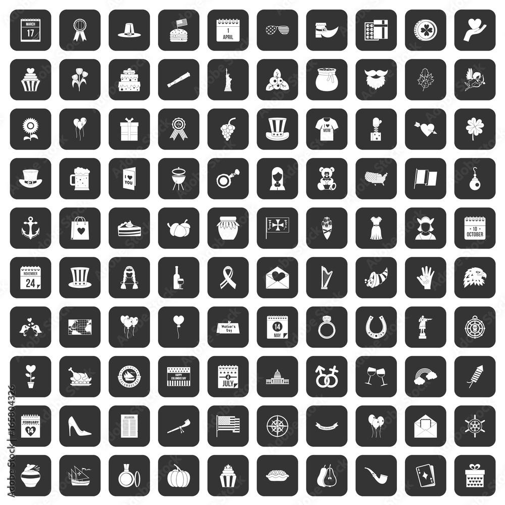100 calendar icons set black 100 calendar icons set black