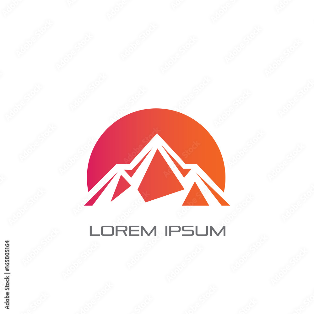 Mountain hiking expedition logo vector Mountain hiking expedition logo vector