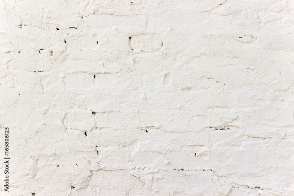White brick wall texture as background