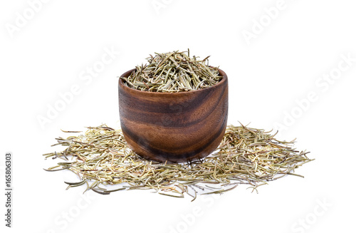 dried rosemary on white background