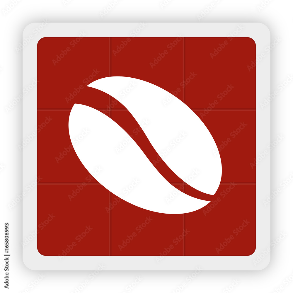 Red Icon Schaltfläche - Kaffeebohne Red Icon Schaltfläche - Kaffeebohne