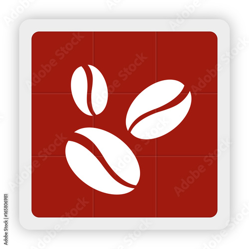 Red Icon Schaltfläche - Kaffeebohnen