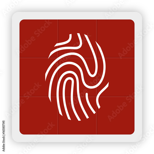 Red Icon Schaltfläche - Fingerabdruck