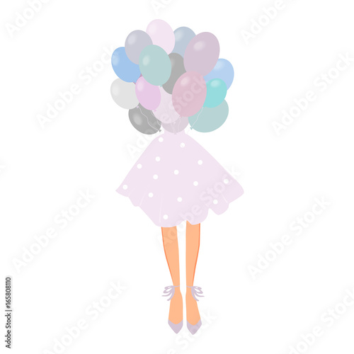 Cute girl with balloons