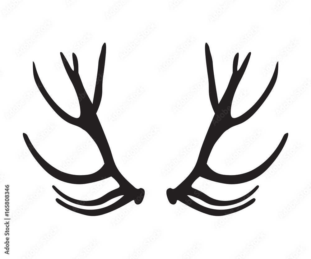 Obraz premium black silhouette of deer antlers