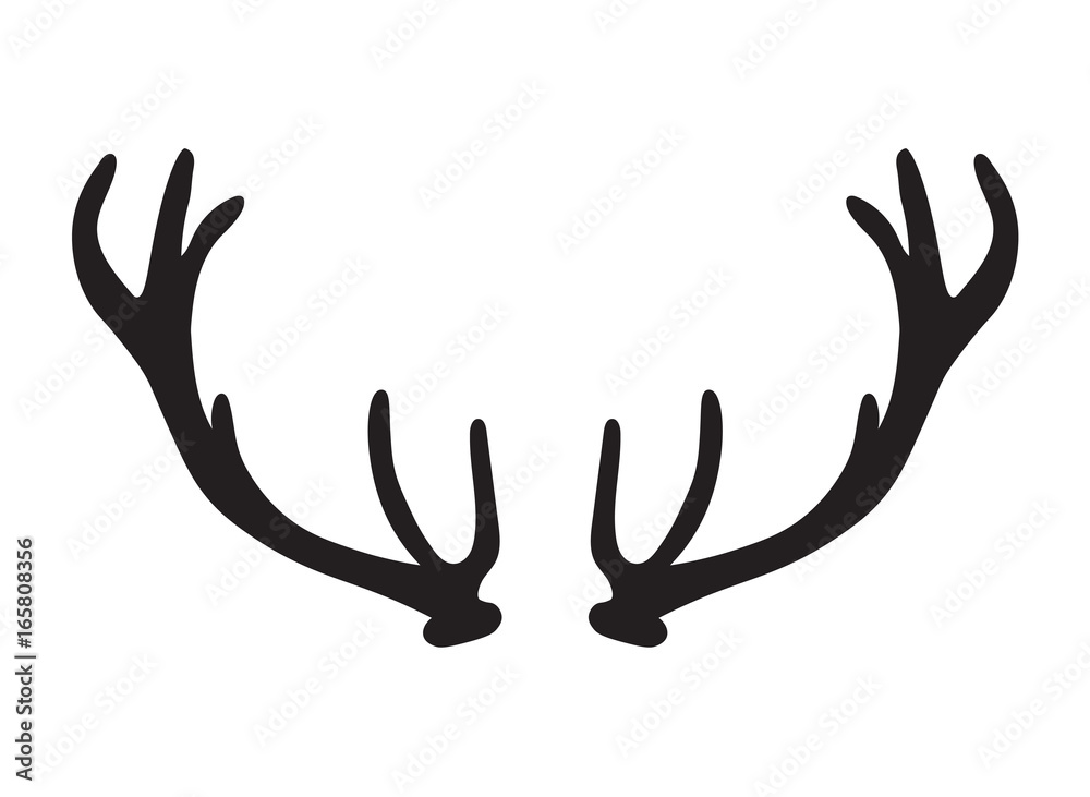 black silhouette of deer antlers black silhouette of deer antlers