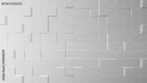 Vector 3d abstract background of a wall of metal cubes in perspective