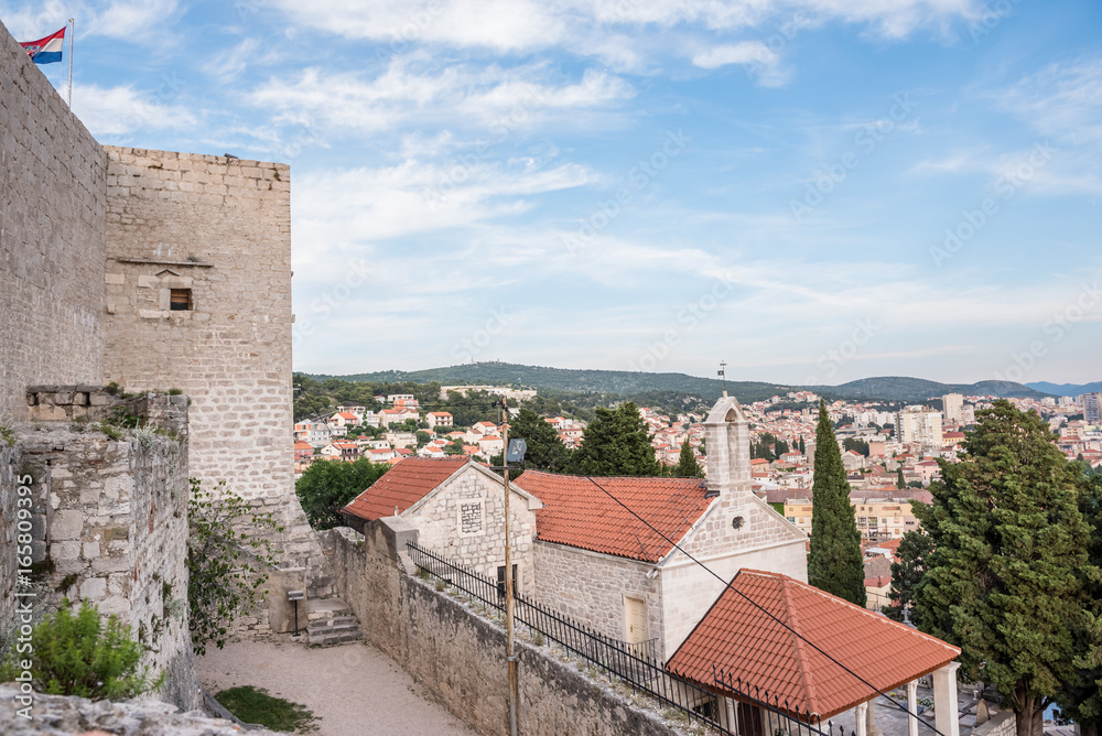 Exterior view of St. Michael  fortress: SIBENIK CROATIA,May 29,2017
