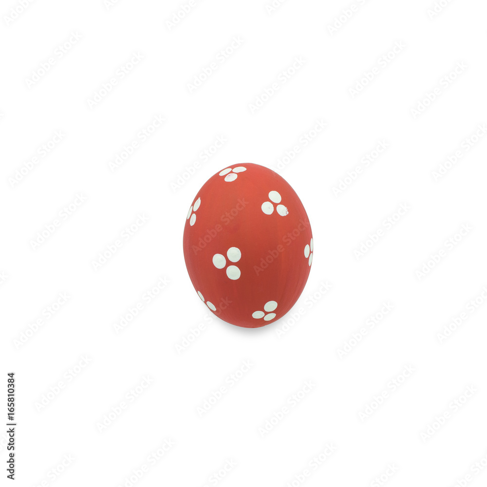 red easter eggs isolated on white