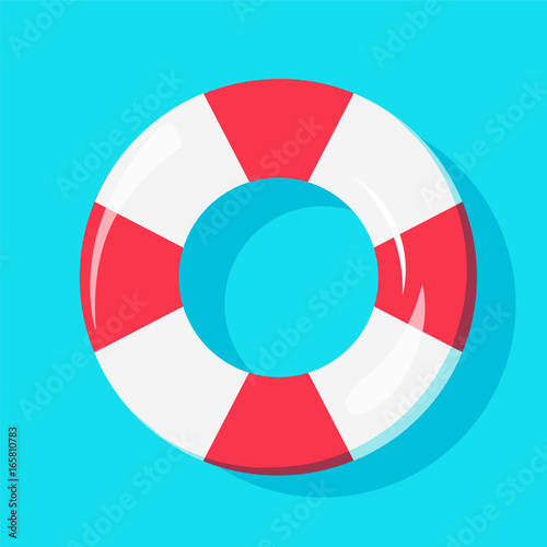 Top view of Swim Tube on water, For Summer Icon, Background Design.