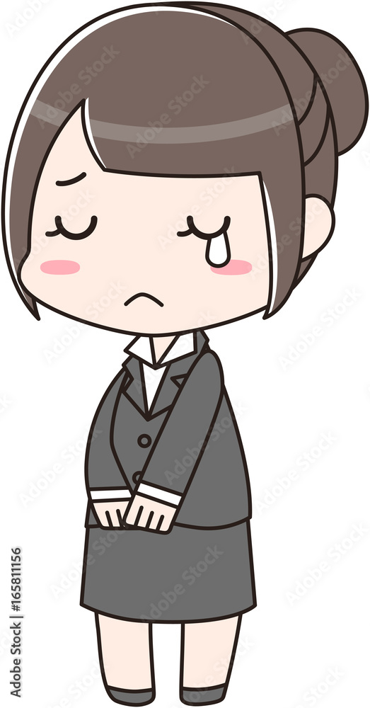 就活中・新入社員・リクルート・女の子・女子　泣く・号泣