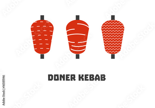 doner kebab icon set