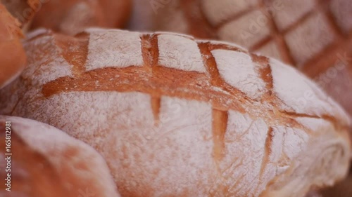 Beautiful Texture of Freshly Baked Brown Bread photo