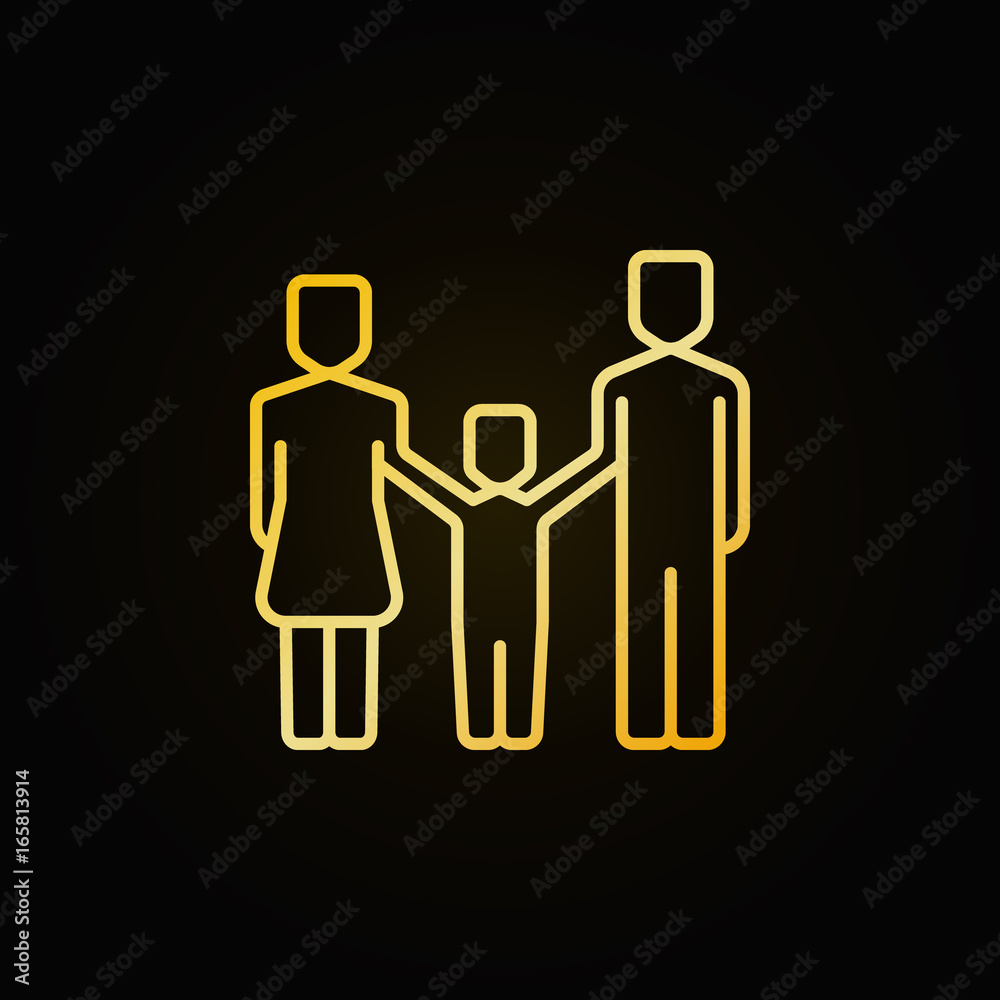 Happy family yellow icon Happy family yellow icon
