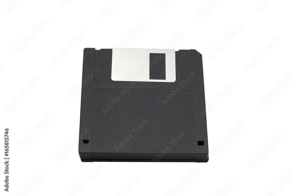  Floppy disk on white background.
