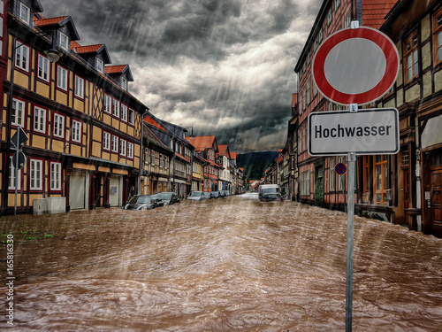 Hochwasser in der Stadt photo