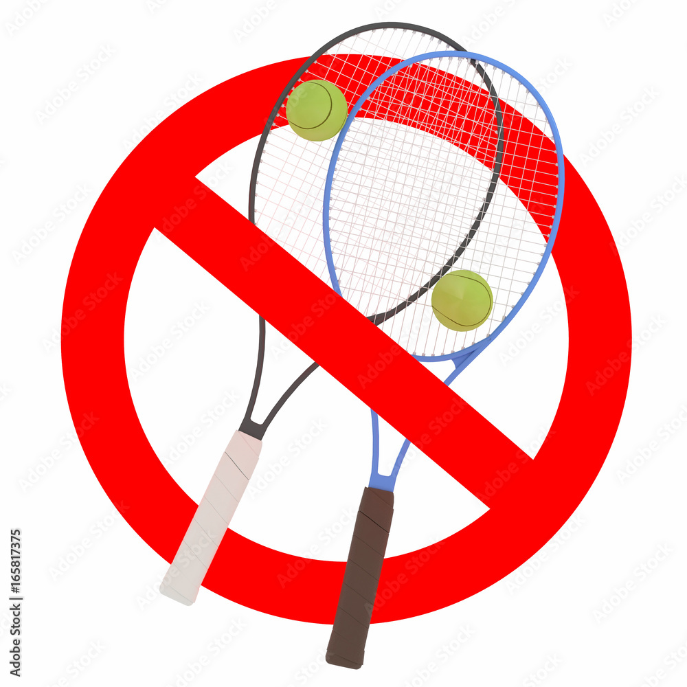 tennis game forbidden sign