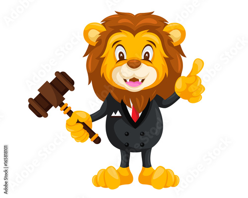 Cute Auction Animal Cartoon Character Illustration - Lion
