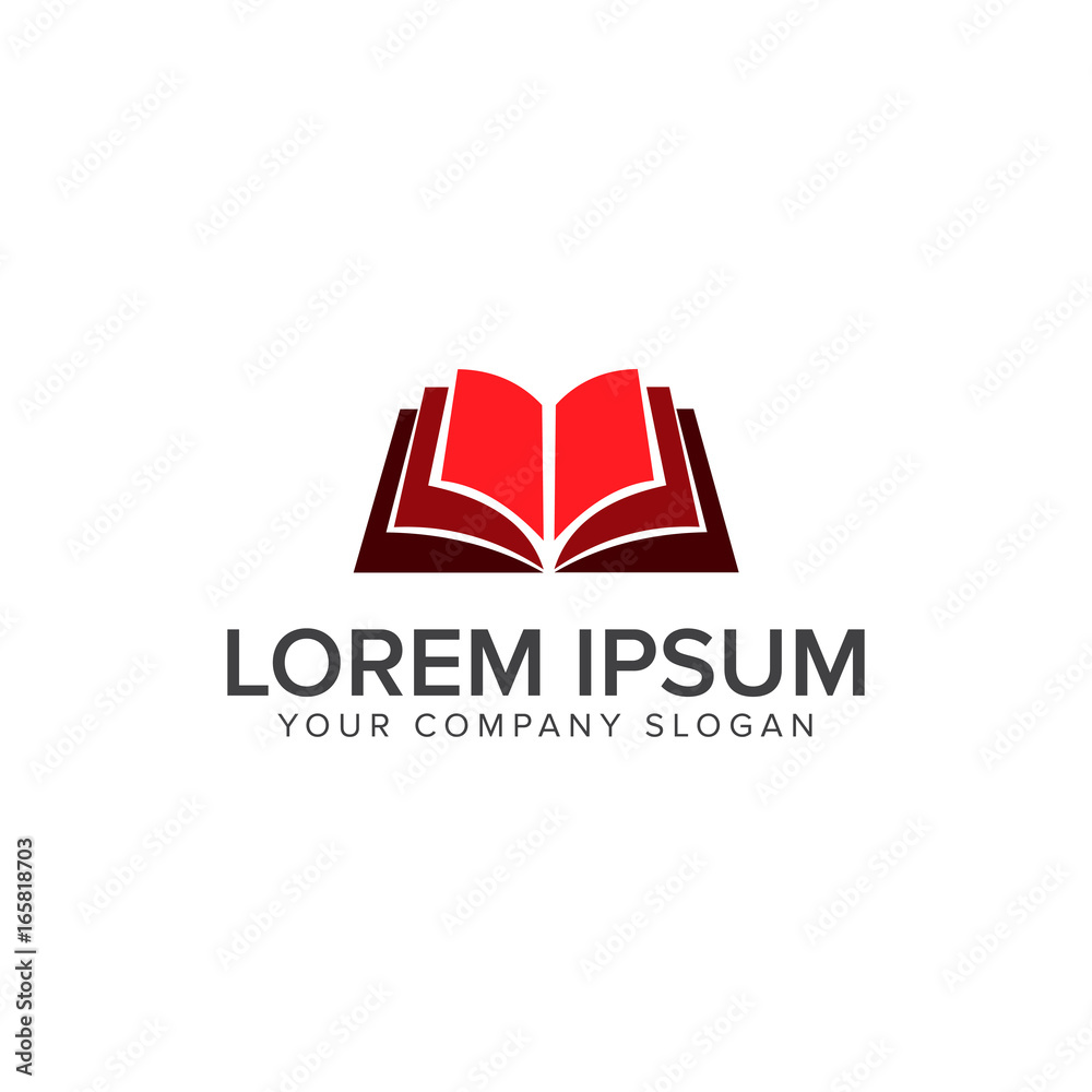 open book education logo design concept template