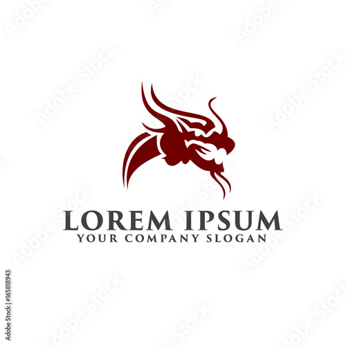 dragon head logo design concept template