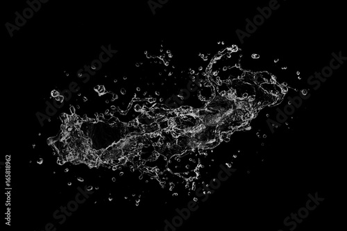 water Splash On Black Background