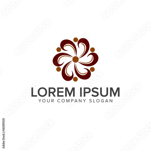 decoration flower logo design concept template