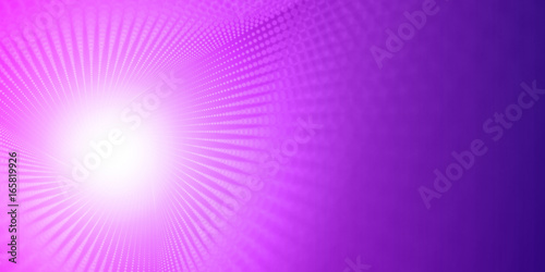 Vector infinite tunnel of shining flares on violet background with shallow depth of field. Glowing points form tunnel sectors. Abstract cyber colorful backdrop. Elegant modern geometric wallpaper.