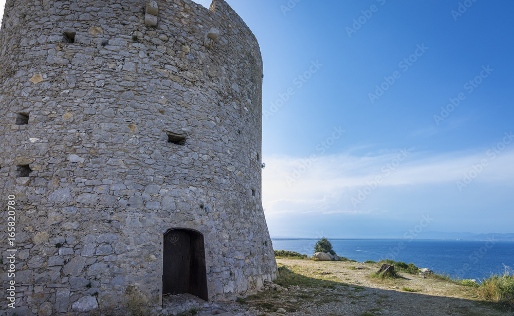 Montgo Tower in L'escala, Costa Brava, Spain