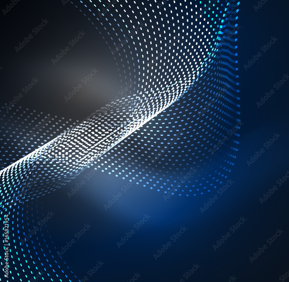 Obraz premium Vector wave particles background