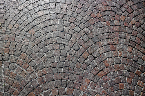Obraz na plátne Vintage pattern of old cobble stone pavement