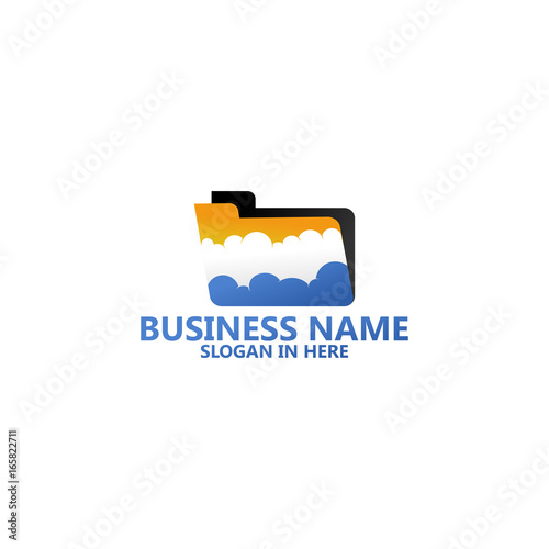 Folder Cloud Logo template Design