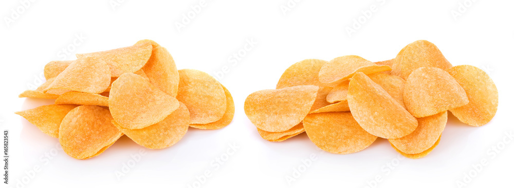 potato chips isolated on white background