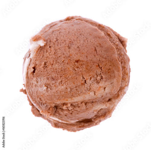 Ice cream scoops on white background
