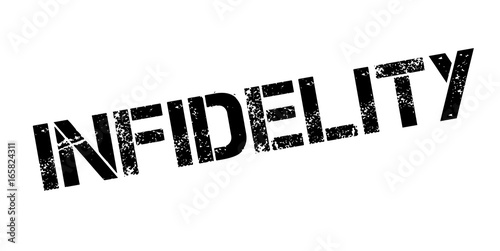 Infidelity rubber stamp. Grunge design with dust scratches. Effects can be easily removed for a clean, crisp look. Color is easily changed.