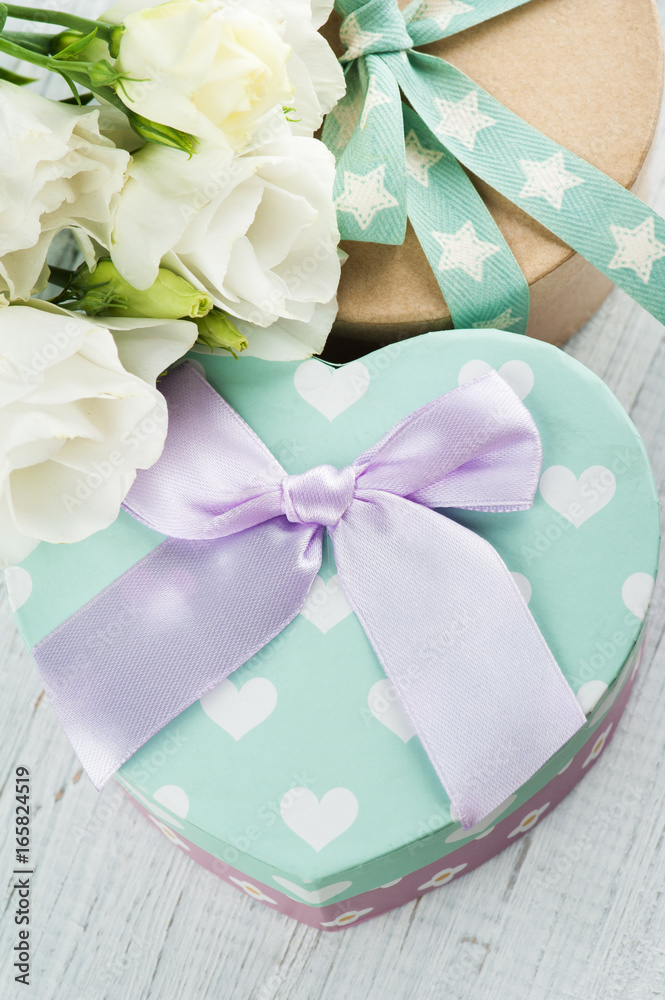 Gift boxes and bow
