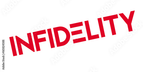 Infidelity rubber stamp. Grunge design with dust scratches. Effects can be easily removed for a clean, crisp look. Color is easily changed.