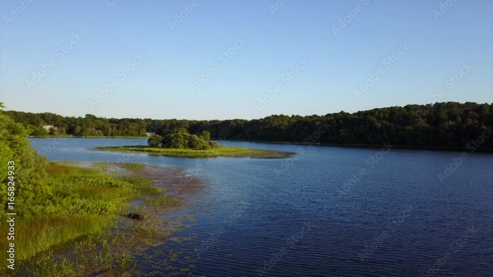 Aerial of Freshwater Lake in Cape Cod, Massachusetts Aerial of Freshwater Lake in Cape Cod, Massachusetts
