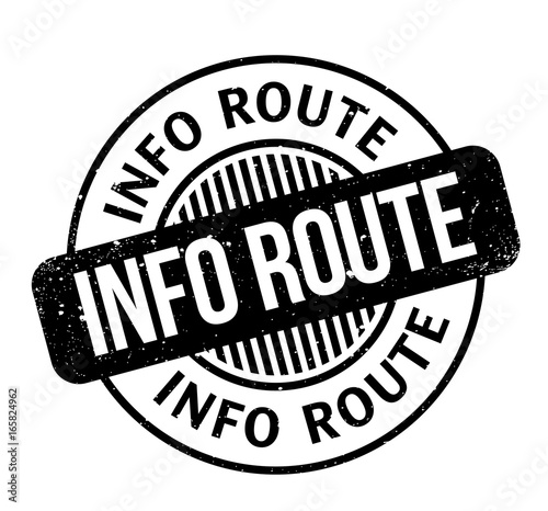 Info Route rubber stamp. Grunge design with dust scratches. Effects can be easily removed for a clean, crisp look. Color is easily changed.