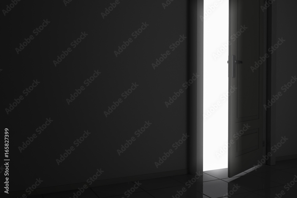 An open door, behind bright light An open door, behind bright light