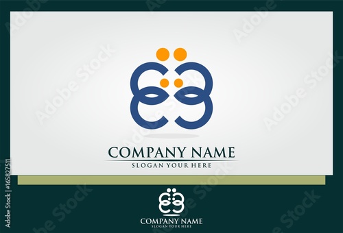 abstract circle human family logo
