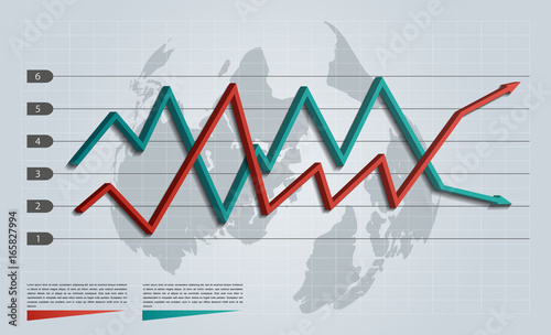 Business infographic arrow graph