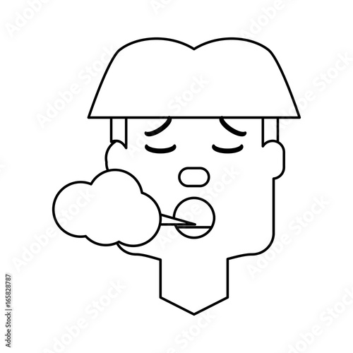 Man smoking cartoon