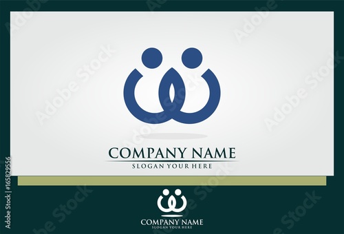 w u abstract family logo